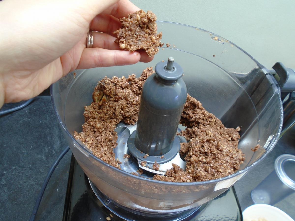 Keep blending until everything combines together to form a sticky mixture