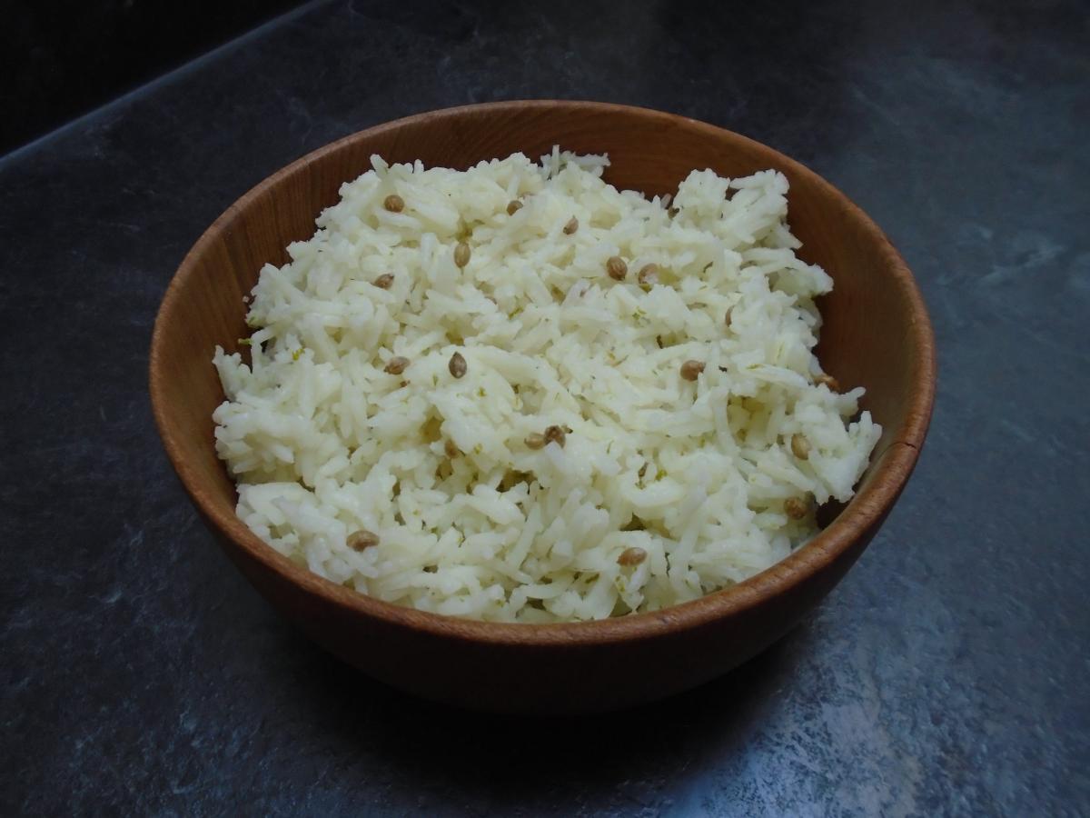Make the lime & coriander rice by cooking 100g rice with 1 tsp coriander seeds & the zest of 1 lime