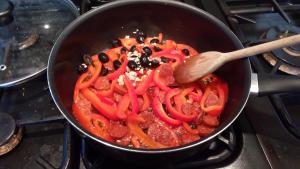 Cook everything together with 1 tbsp runny honey