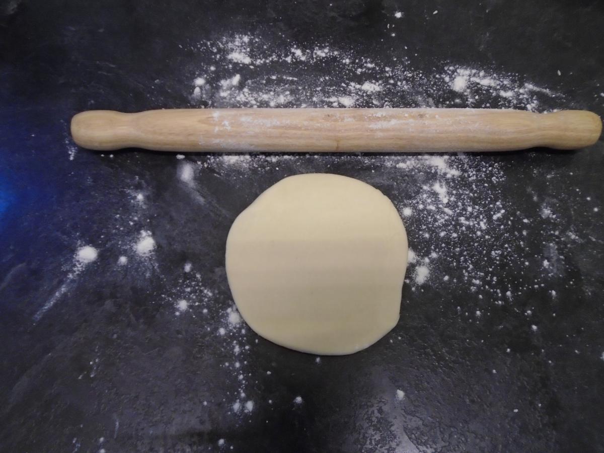 Roll out the pieces using plenty of flour on the surface & rolling pin